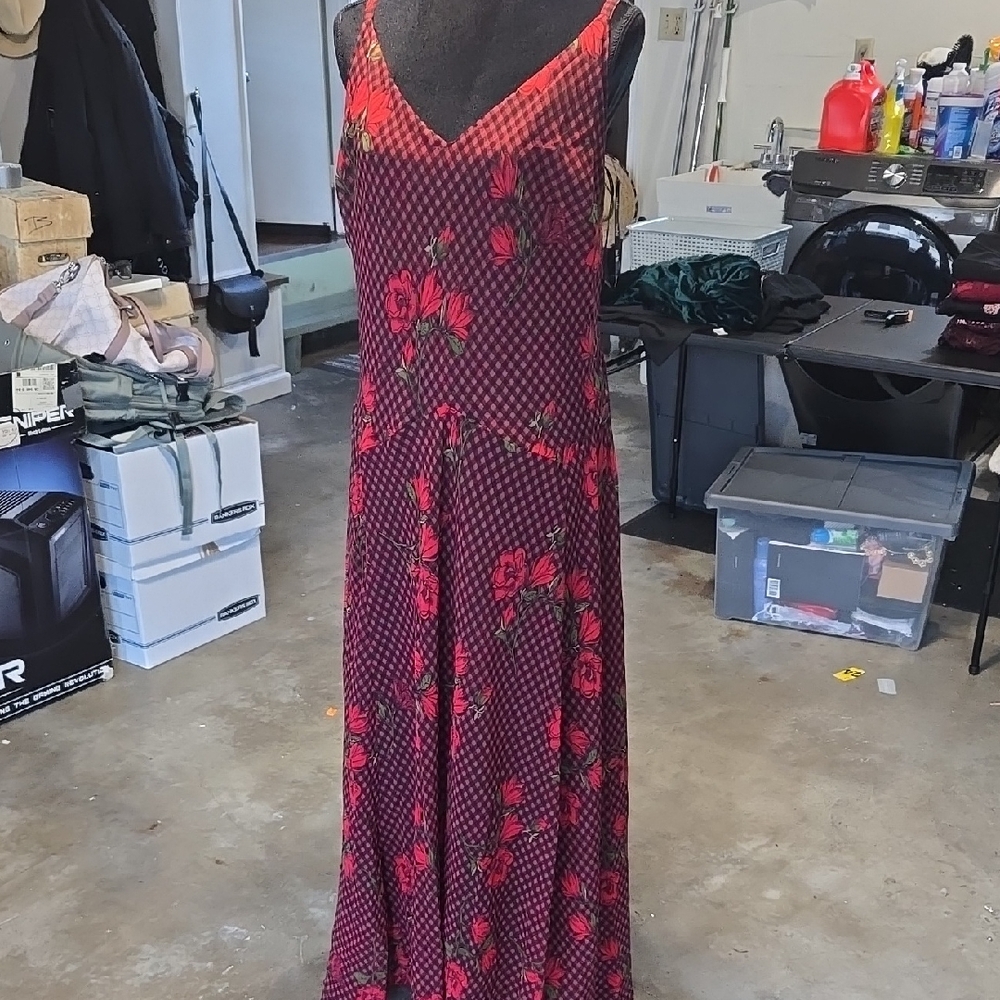 City Chic Red and Black Floral Maxi Dress